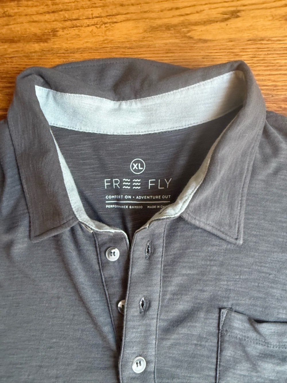 NWT Mens Free Fly Polo in Charcoal size : XL - Picture 3 of 5